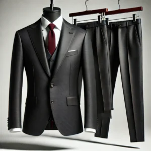 Black color three piece suit