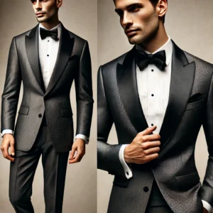 Charcoal Grey Color Tuxedo Suit For Men
