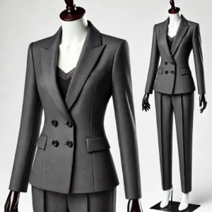 Charcoal grey two piece suits for women tony tailors
