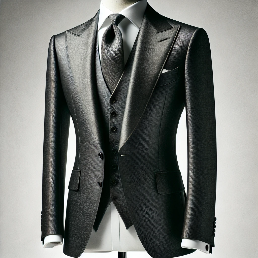 Charcoal Peak Lapel Wedding Suit