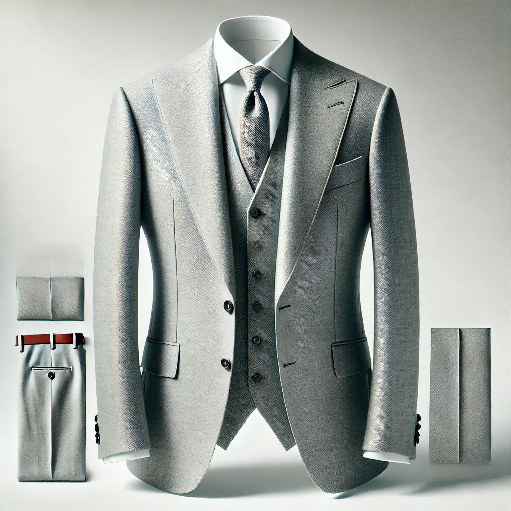 Light Grey Three Piece Suit Tony Tailors