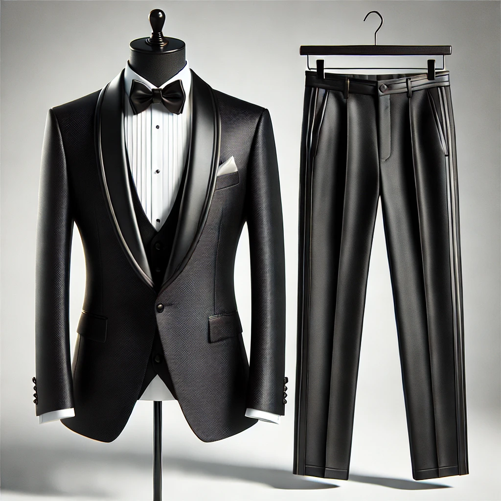 Mens black tuxedo suit